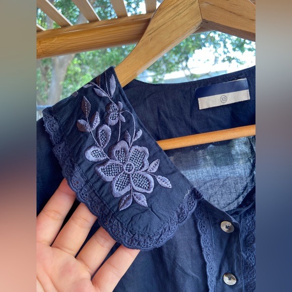 Floral Embroidery Cotton Crop Top. Size - XS - Picture 6 of 6